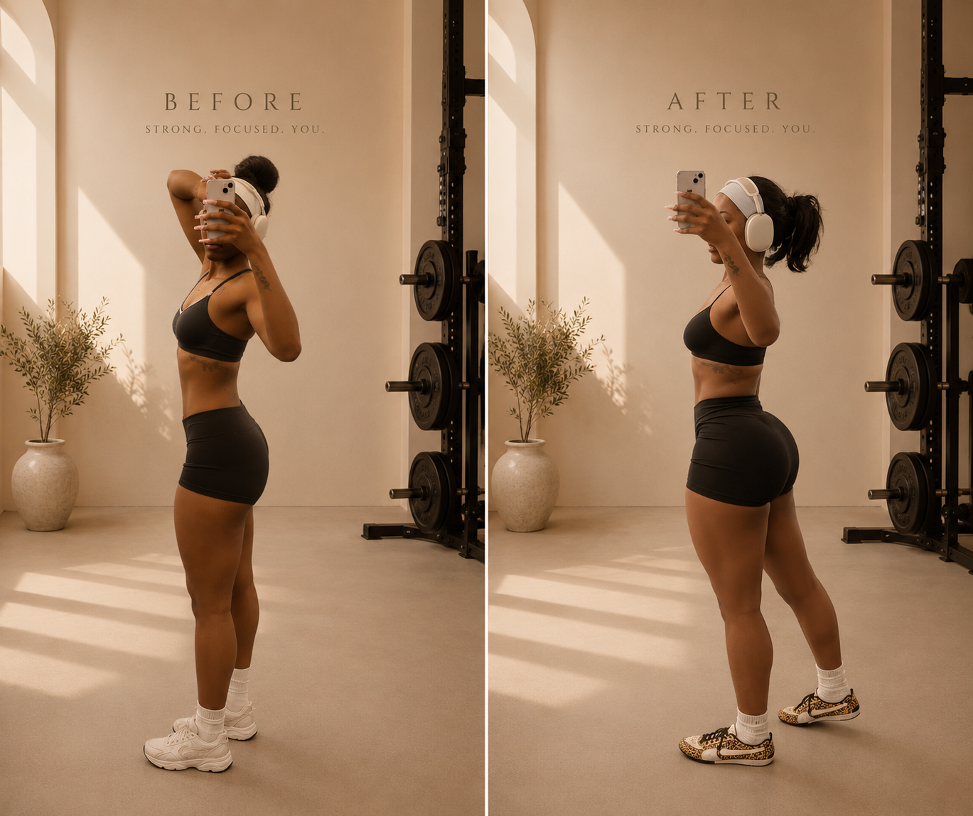 Before and after transformation of a SHEIS Girl